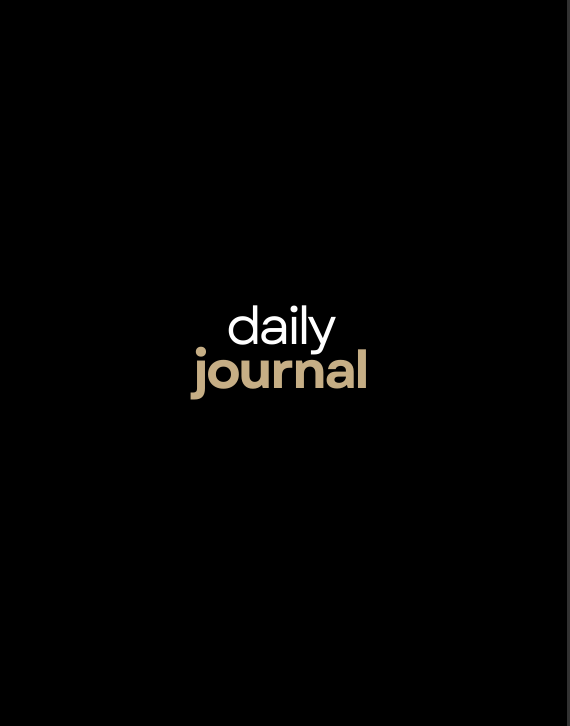 Minimalist black and gold daily journal cover with elegant typography designed for self-growth, reflection, and daily reset
