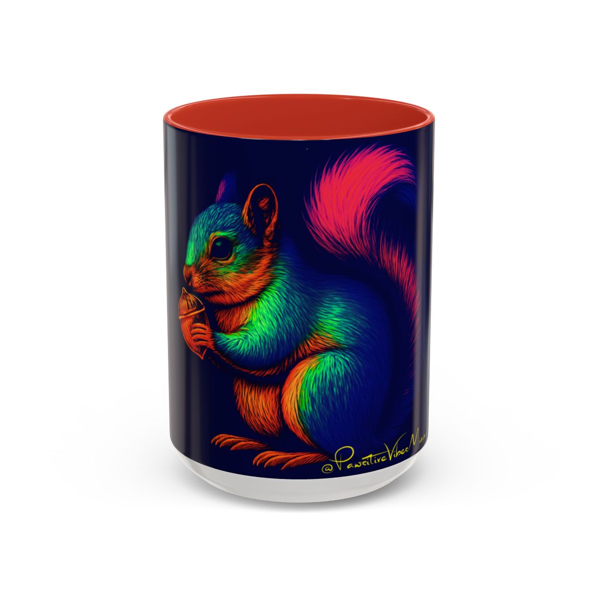 “Playful squirrel illustration printed on ceramic mug inspired by Little Havana wildlife.”