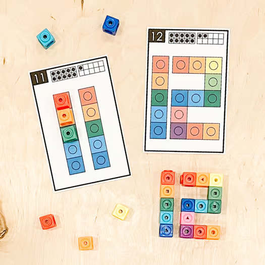 Number Block It! | Pattern Block Building Mats 1–20 | Kindergarten Math Centres