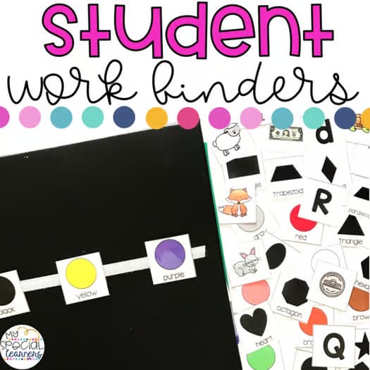 Student Work Binders for Special Education