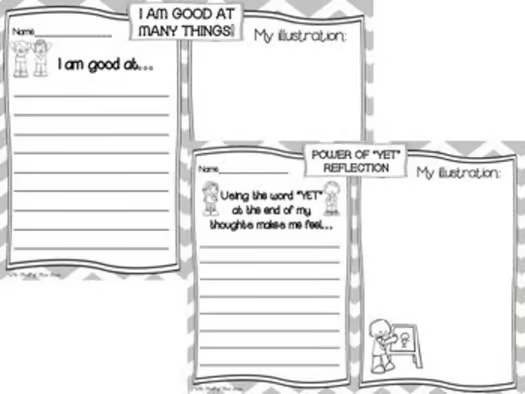 The Power of YET (Growth Mindset Way of Thinking) Graphic Organizers Pack