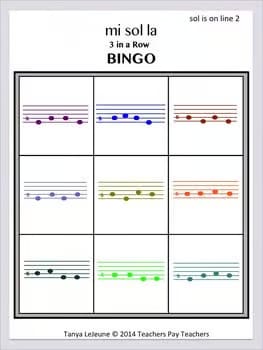 Melody BINGO mi sol la