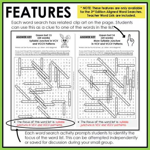 Words Their Way Word Study Word Searches 3rd 4th Grade Spelling Daily Activities