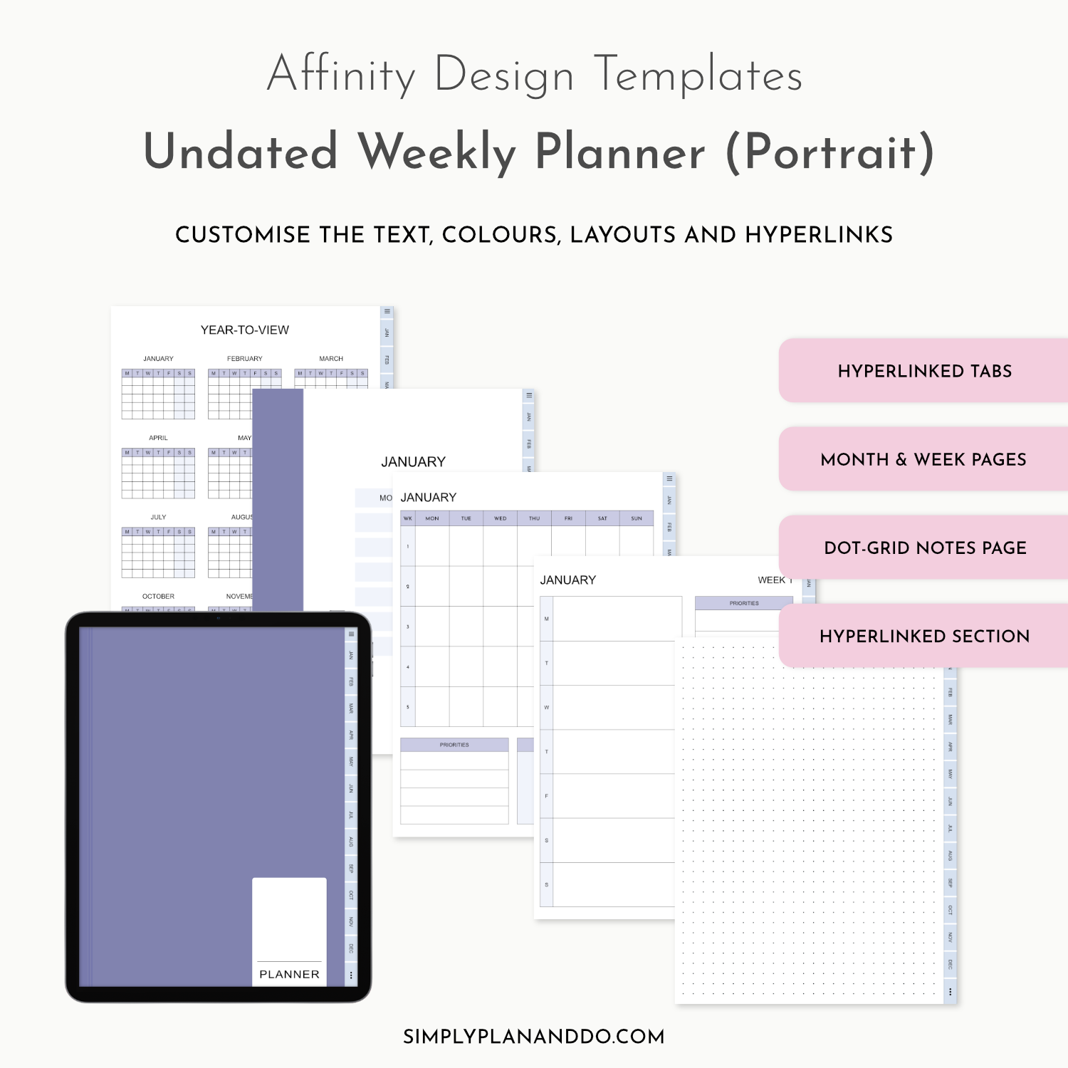 PLR Affinity by Canva Template | Weekly, Undated, Portrait