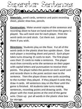 Superstar Sentence Center