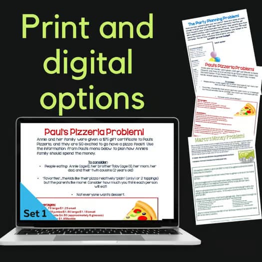 Real World Math Task Open Ended Problem Solving Challenge Set 1- Print & Digital