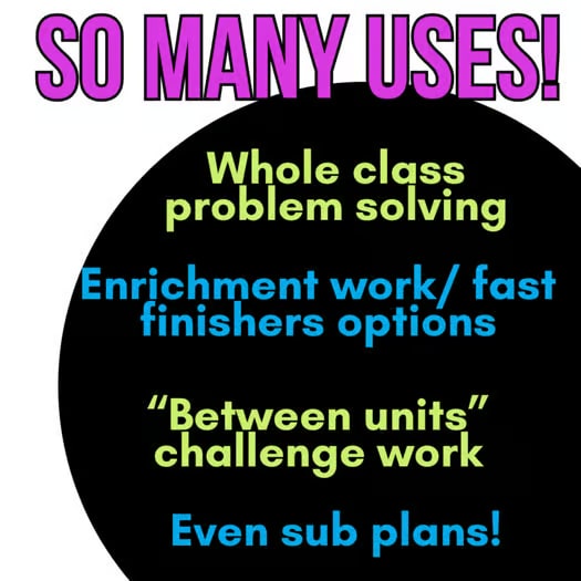 Real World Math Task Open Ended Problem Solving Challenge Set 1- Print & Digital