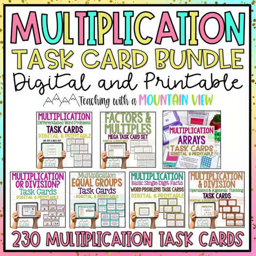 Multiplication Task Card Bundle | Differentiated Multiplication Practice
