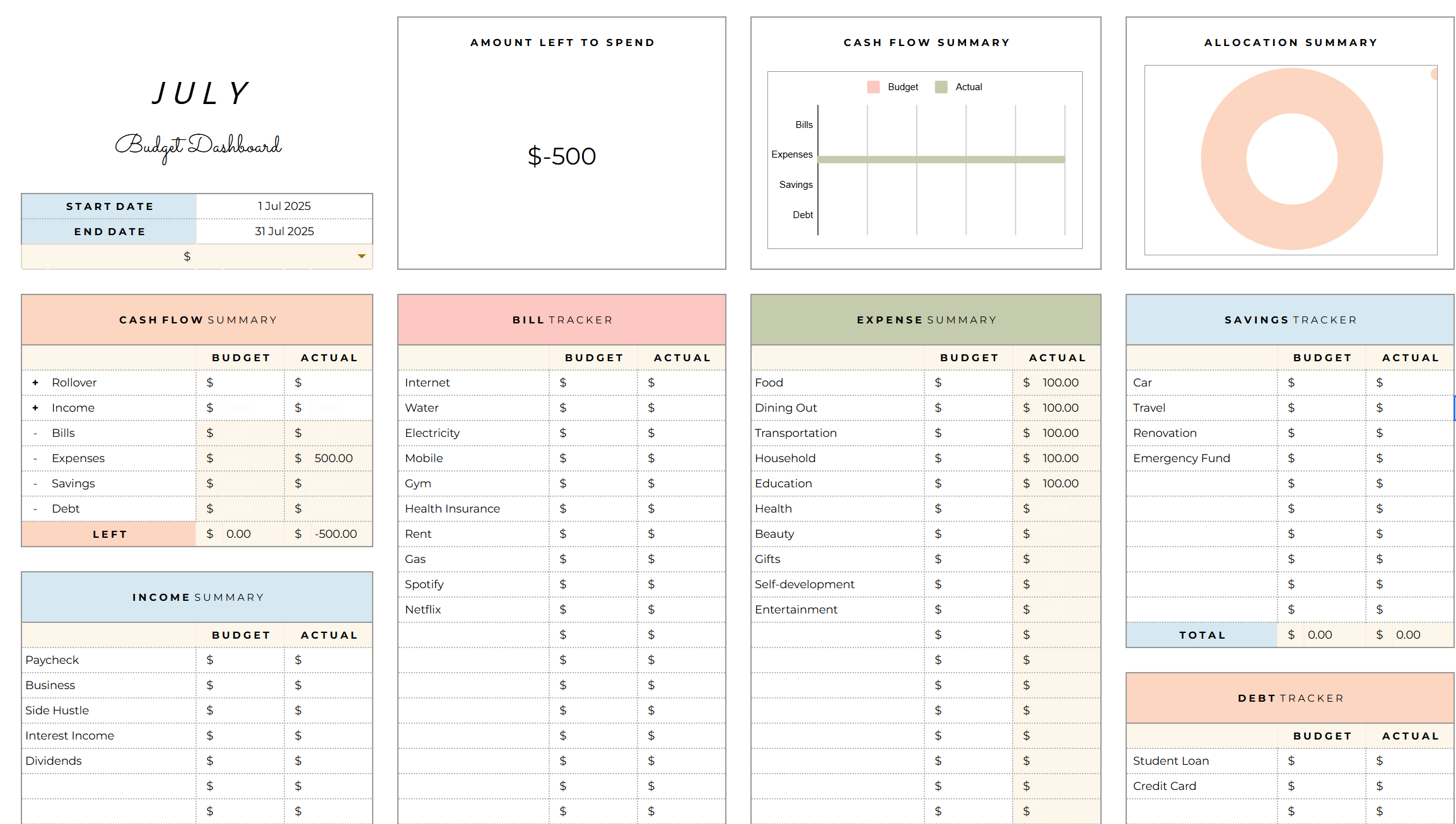 Simple Budgeting Template - Payhip