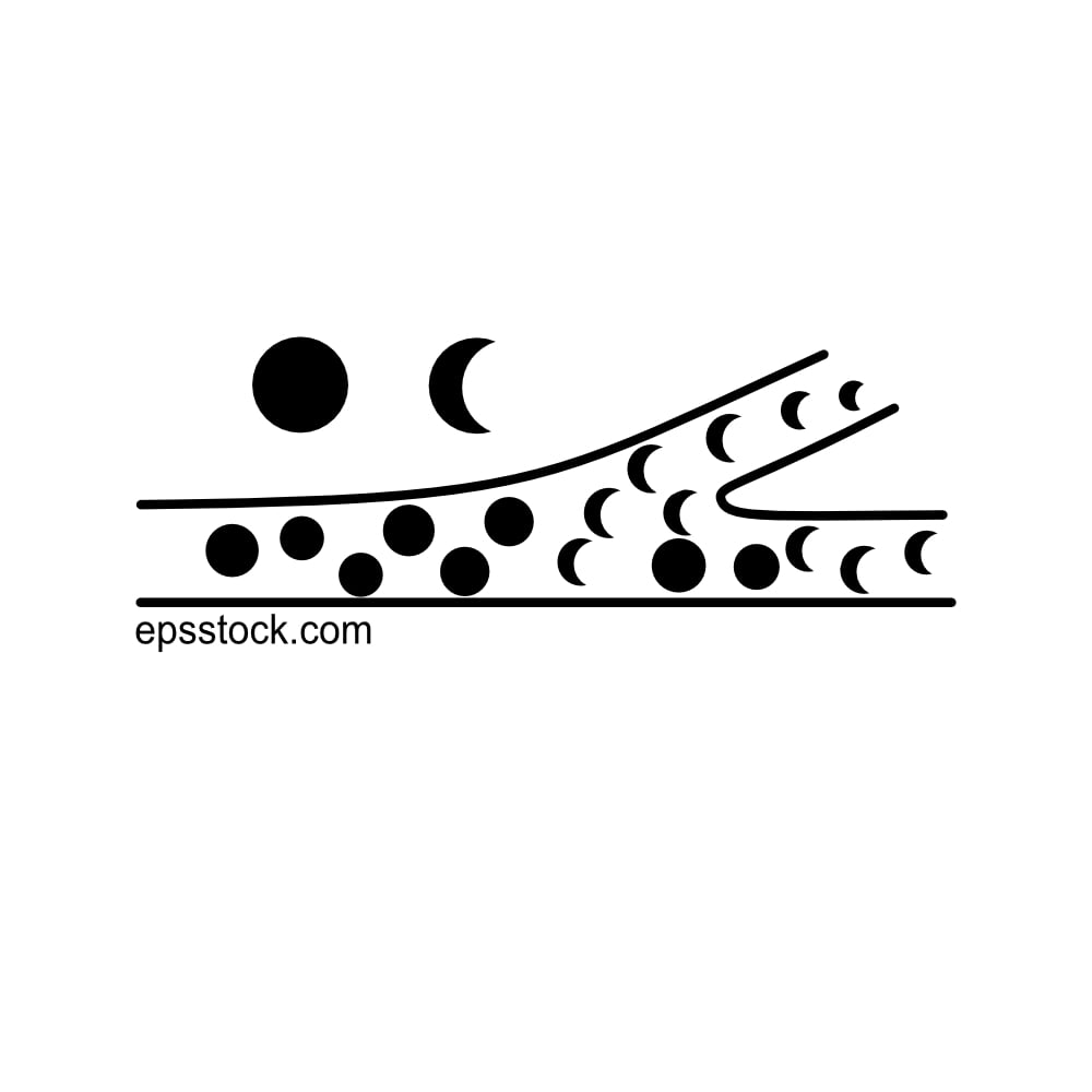 Sickle cell anemia, black isolated silhouette