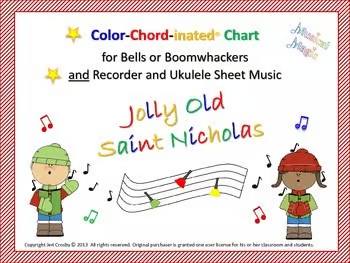 Jolly Old Saint Nicholas - for Bells and/or Boomwhackers, Recorder, Uke, Voice