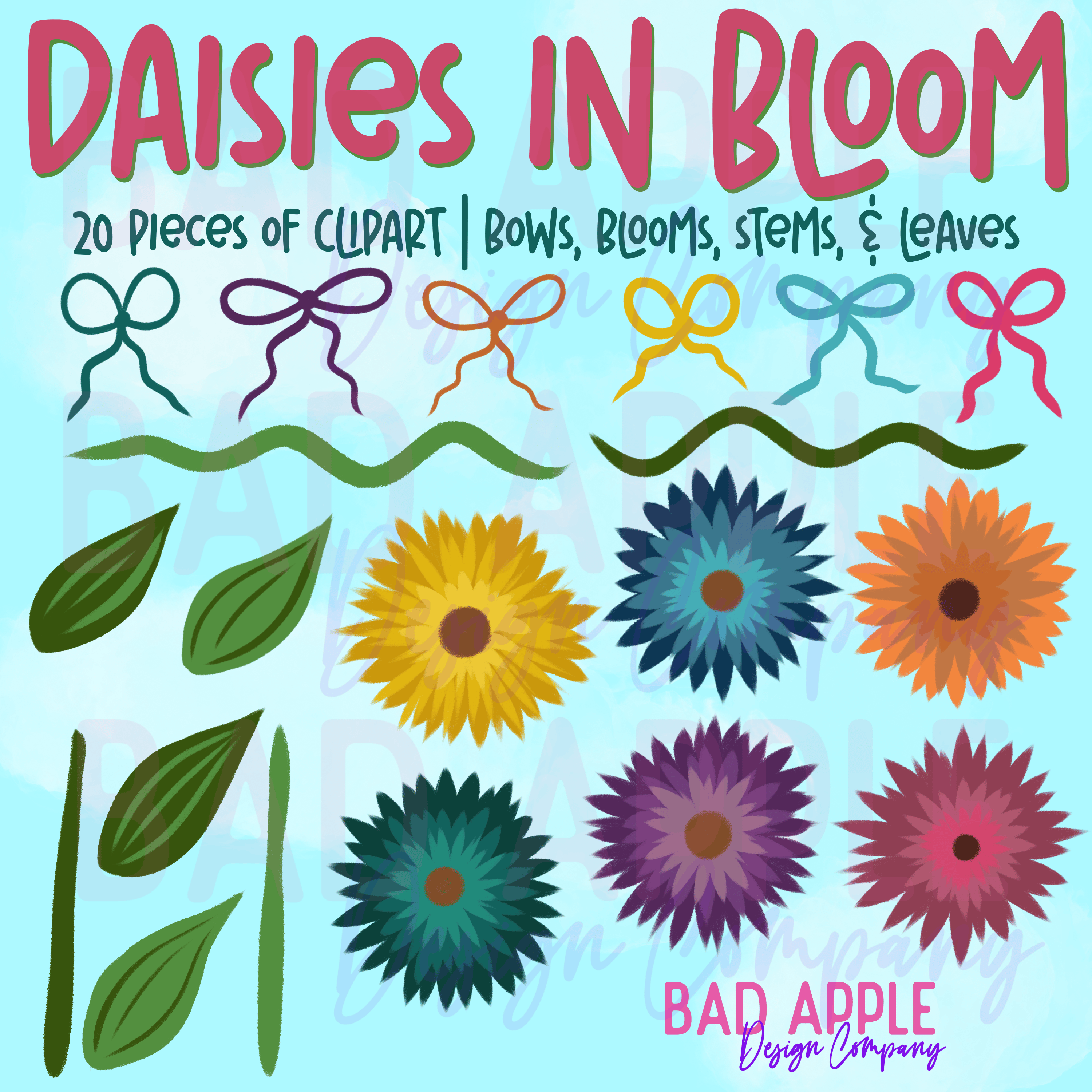 Daisies in Bloom Clipart Set - Payhip