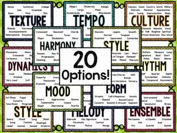 Musical Element Word Bubbles