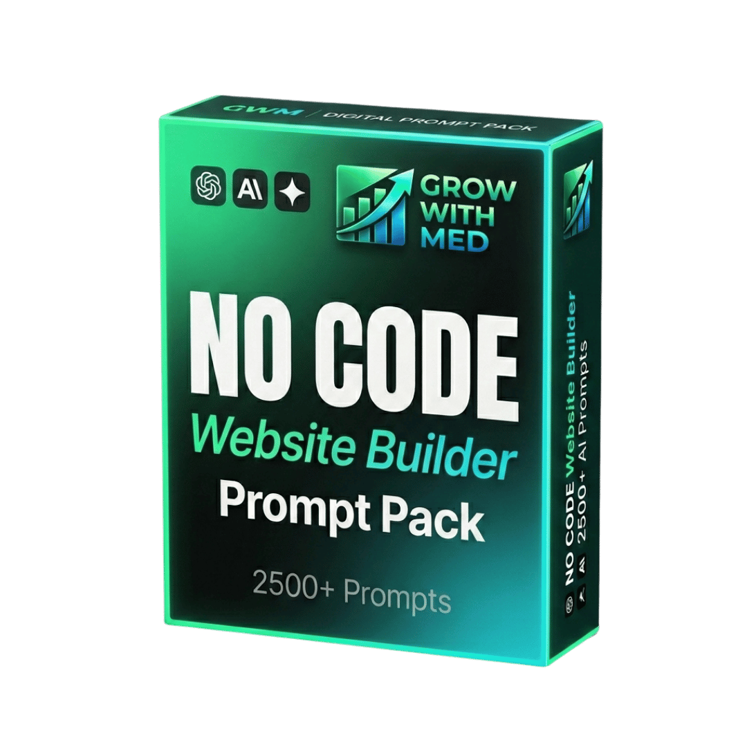 No Code Website Builder Prompt Pack: 2,500+ AI Prompts & 100 Tools to Build, Scale & Automate Any Website Without Coding