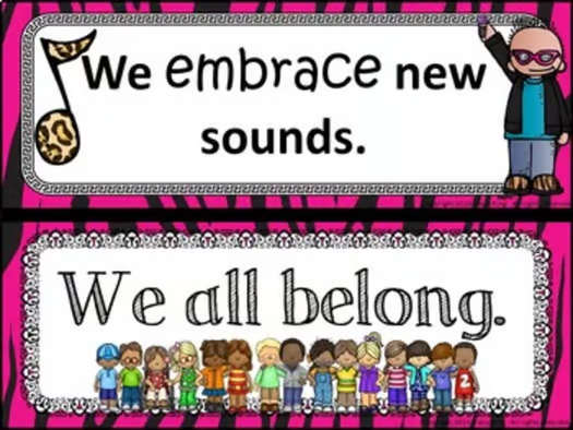 Music Bulletin Board - In Music We Rock Classroom Rules