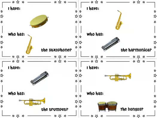 I Have, Who Has? Musical Instruments Game | Interactive Music Classroom Activity