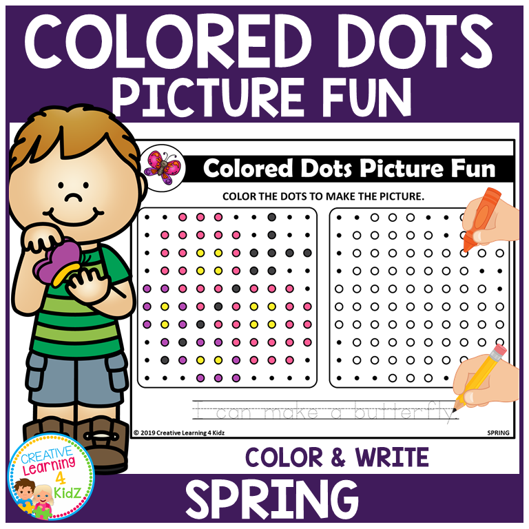 Spring Colored Dots Picture Fun | Fine Motor & Visual Perception Activity