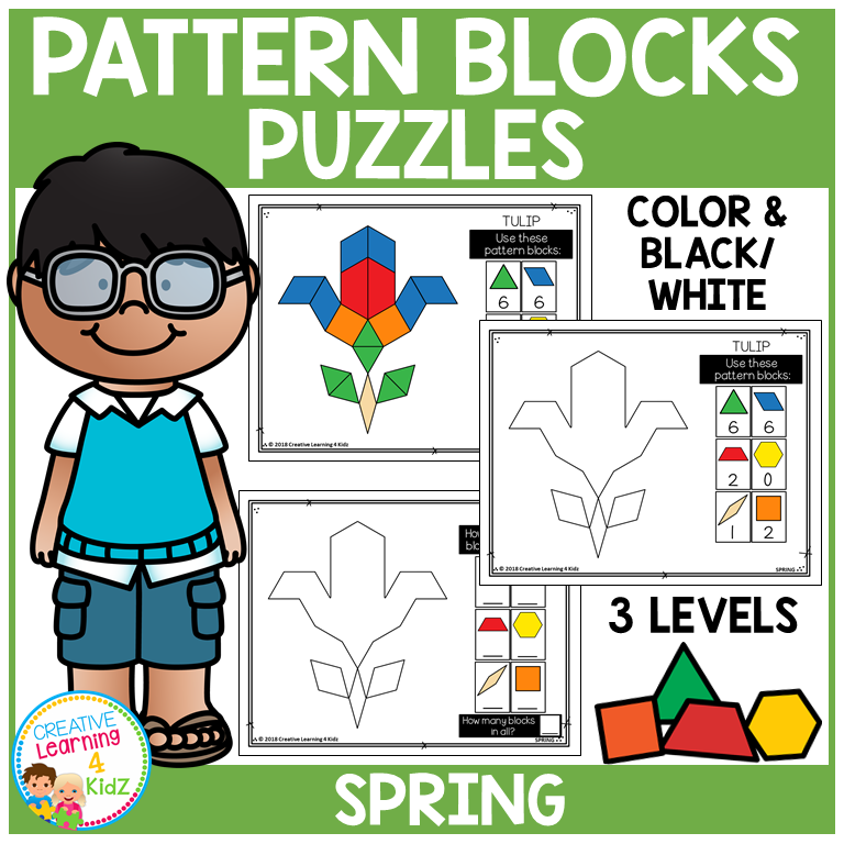 Spring Pattern Block Puzzles Fine Motor & Spatial Awareness Activities