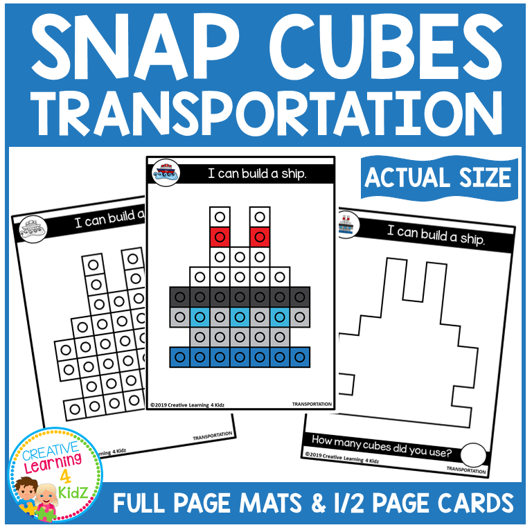 Transportation Snap Cube Build & Count Activity Math & Fine Motor ...