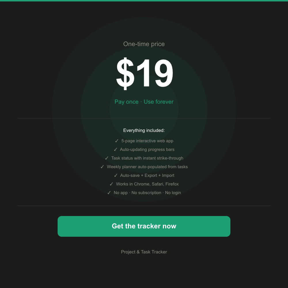 Project & Task Tracker — Interactive Web App (No App Required)