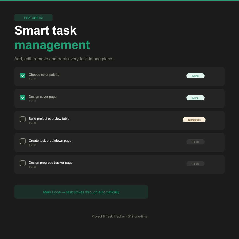 Project & Task Tracker — Interactive Web App (No App Required)