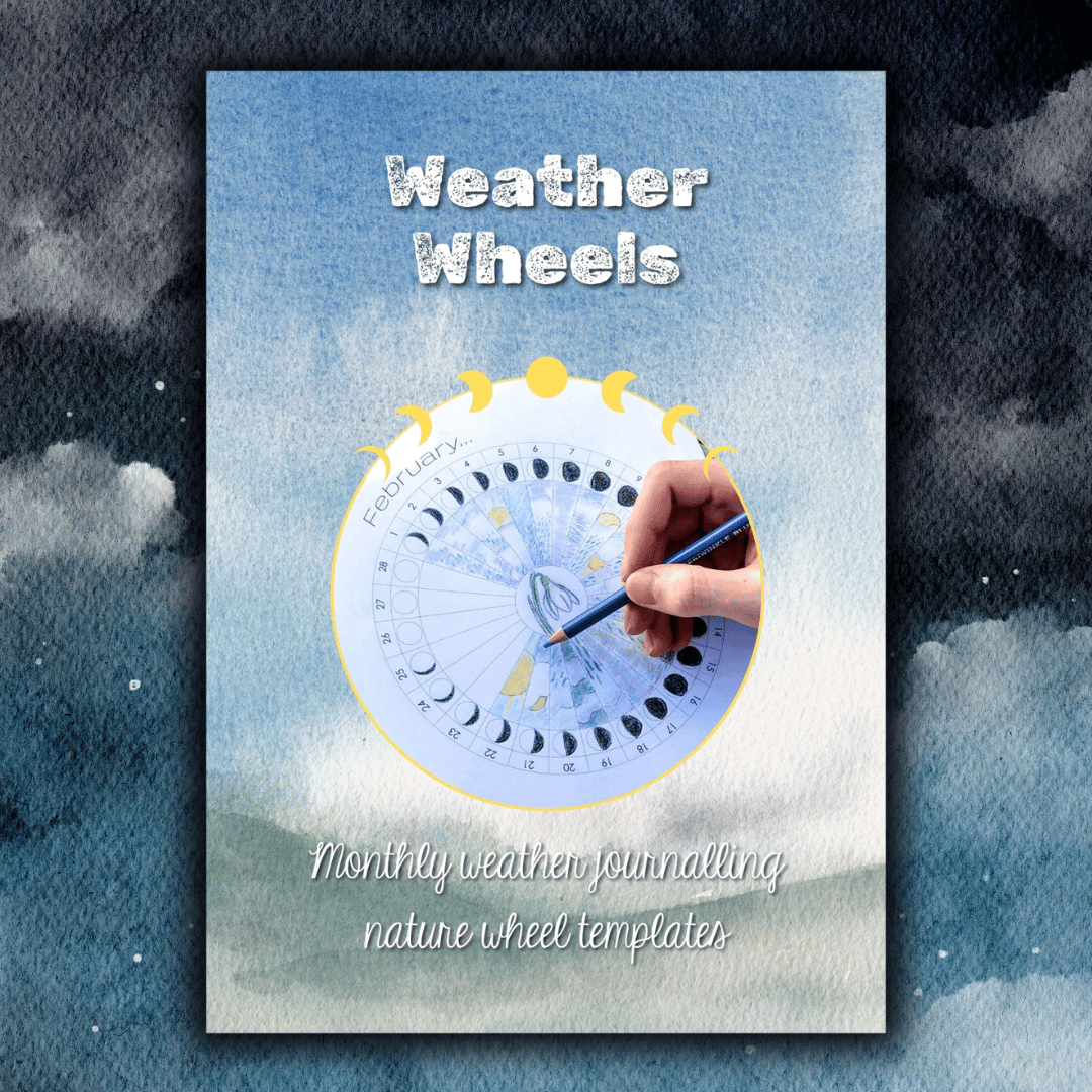 Printable phenology weather wheels for moon phases, weather and nature journalling