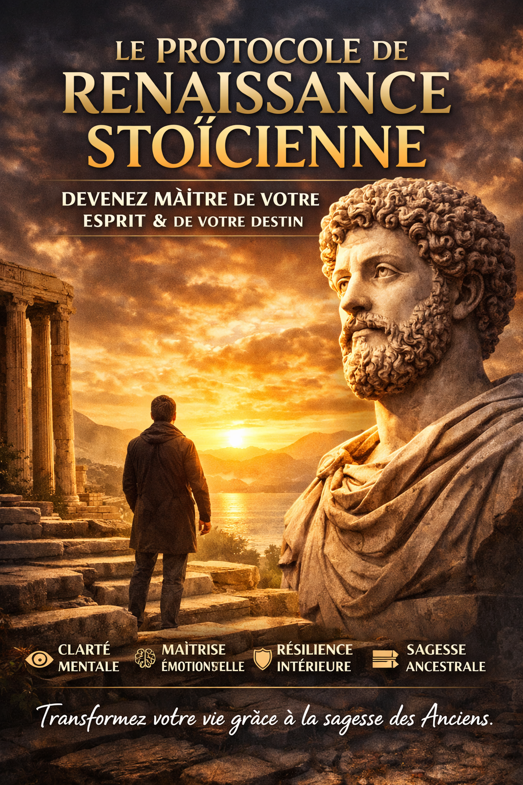 stoïcisme,surcharge mentale,arrêter de trop penser,paix intérieure,gestion du stress,clarté mentale,développement personnel,résilience,anxiété,sérénité,contrôle de soi,philosophie pratique,bien-être mental,protocole 14 jours,reconstruction mentale,