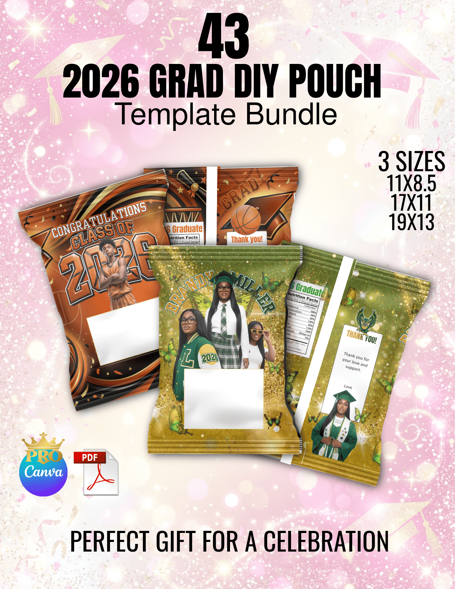 2026 Grad DIY Pouch Template Bundle - Payhip