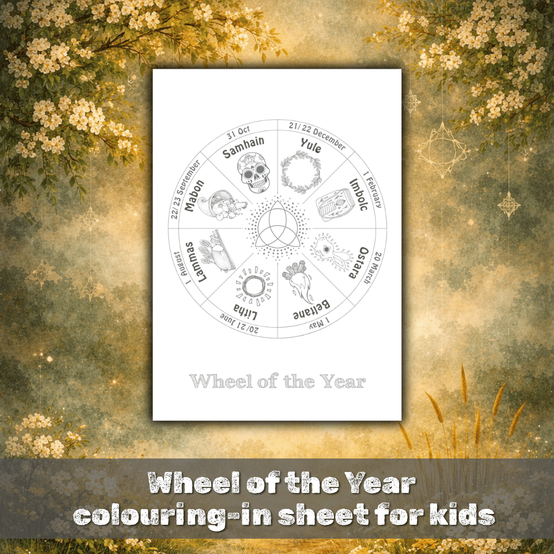 Wheel of the Year calendar for children to color-in