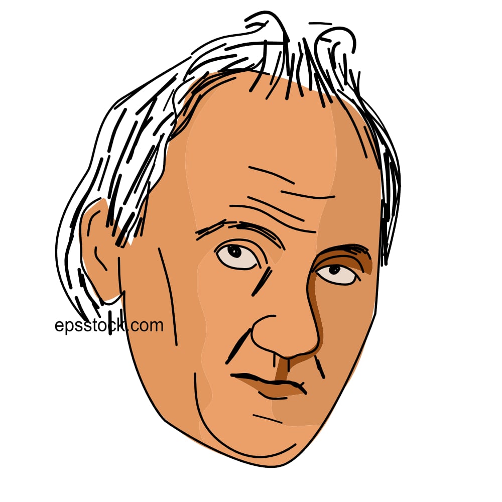 James Buchanan portrait, flat vector illustration