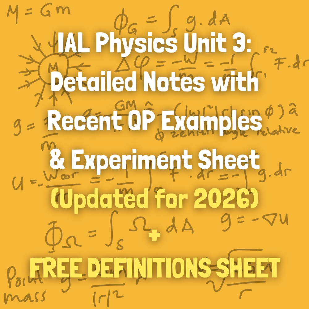 IAL Physics Unit 3 (WPH13) Detailed Notes with Recent QP Examples ...