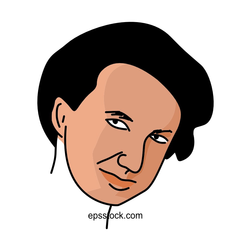 Rosalind Franklin portrait, flat vector illustration