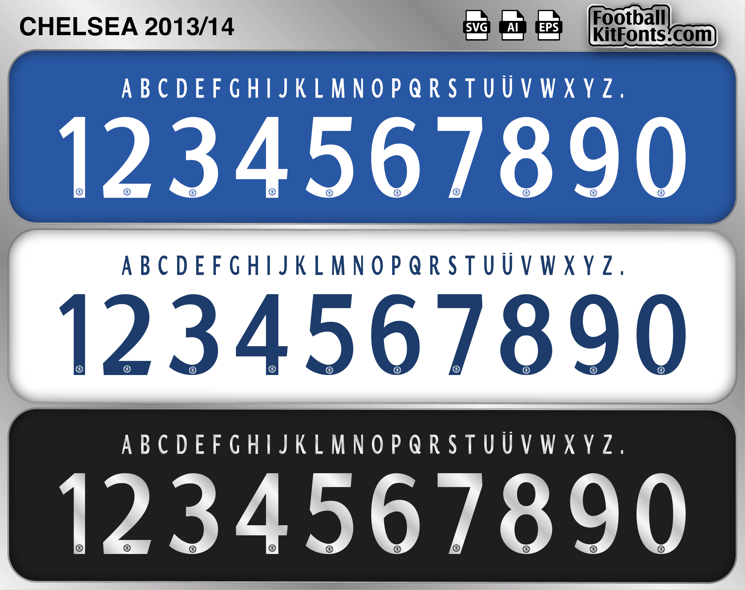 Chelsea 2013-14 Vector Font