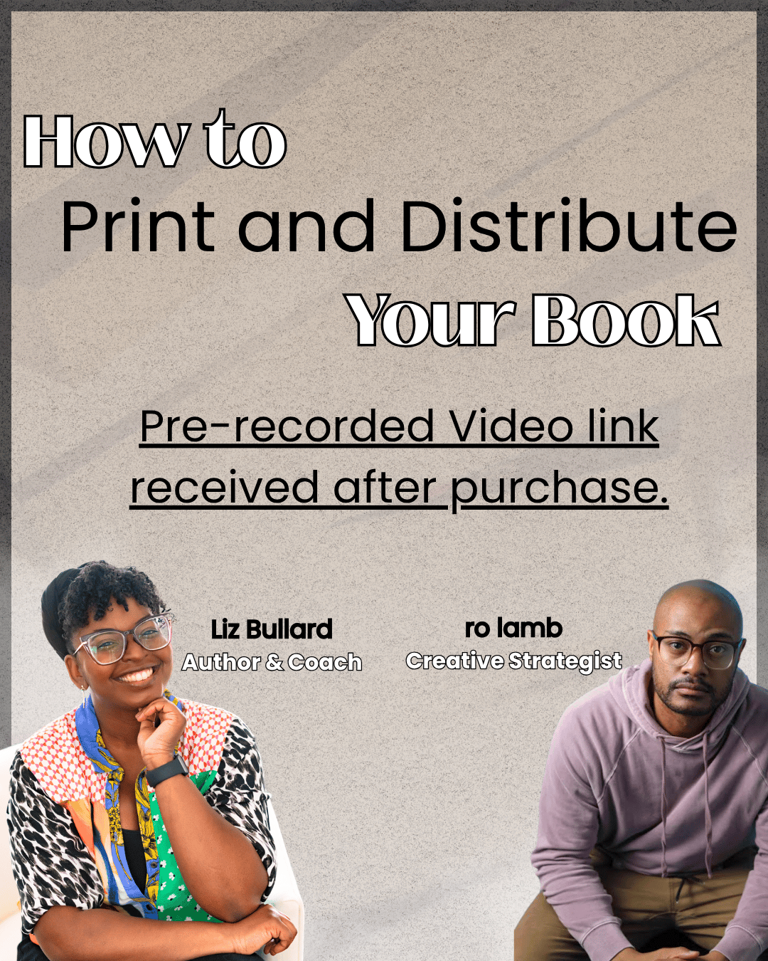 Flyer with two people with text and workshop details