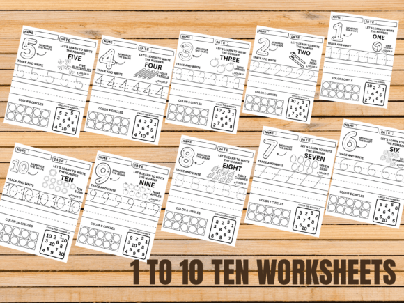 Alphabet Coloring 1 to 10 Number Tracing