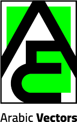 Official logo for Arabic Vectors digital asset store. Minimalist geometric branding in neon green and black, specializing in premium Arabic calligraphy vectors and professional design assets.