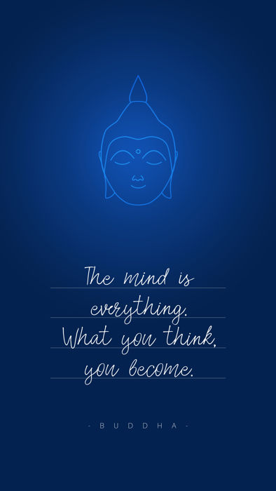 Lord Buddha Quote - The mind is everything What you think you become  | Square Poster | Mobile Wallpaper