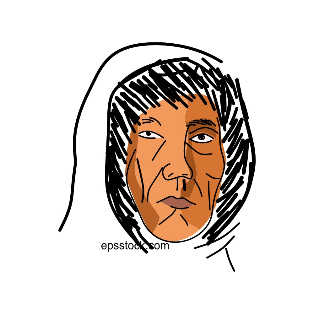 Roald Amundsen Portrait, flat vector illustration