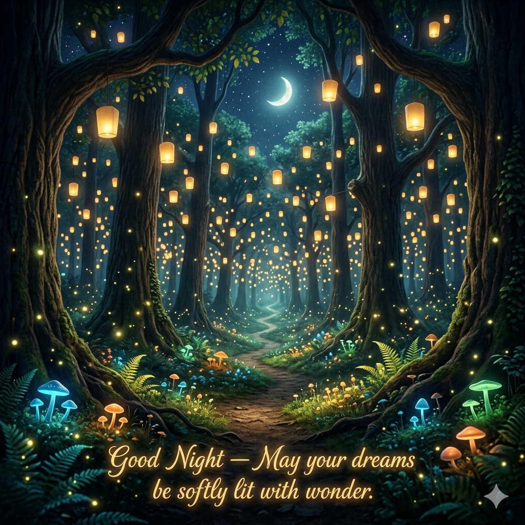 A good night scene of a mystical forest - Payhip