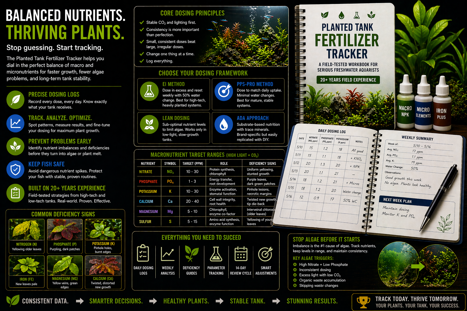 Planted Tank Fertilizer Tracker (Balance Nutrients & Eliminate ...
