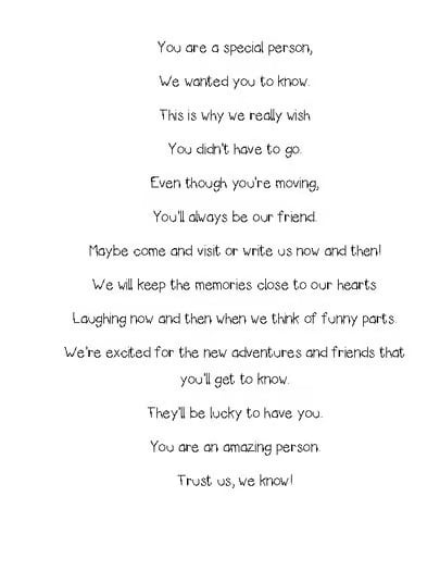 We Will Miss You! – Student Leaving Goodbye Booklet
