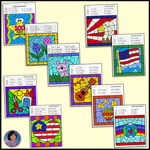 Earth Day Math Color by Number Activities Add & Subtract to within 20 Worksheets