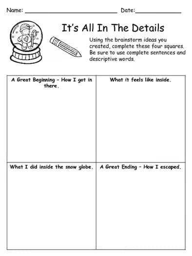 Snow Globe Writing Craft | Winter Writing Activity Template