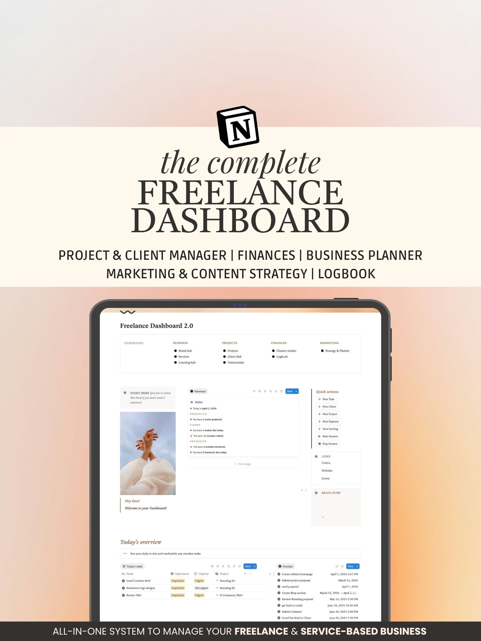 Notion Template for Freelancer Business Planner Notion CRM Client ...