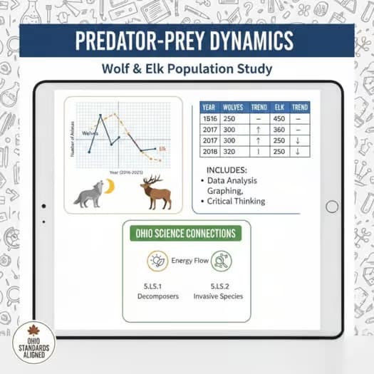 Predator & Prey Line Graphing with Extension Activity