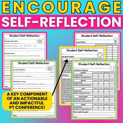 EDITABLE Parent-Teacher Conference Forms, Notes, Reminder, and Self-Reflection