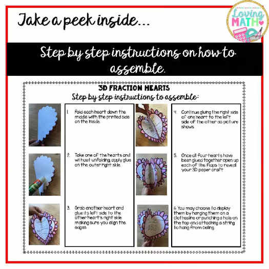 Equivalent Fractions Valentine’s Day Activity | Comparing & Ordering Fractions Worksheets