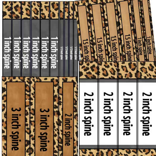 Editable Binder Covers & Spines - Leopard