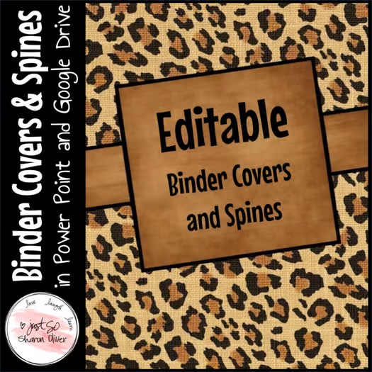 Editable Binder Covers & Spines - Leopard