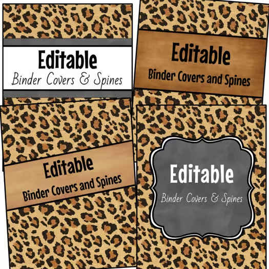 Editable Binder Covers & Spines - Leopard
